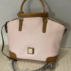 Dooney and Bourke Charli Satchel Bag Handbag Purse Pale Pink Smooth Leather NWT